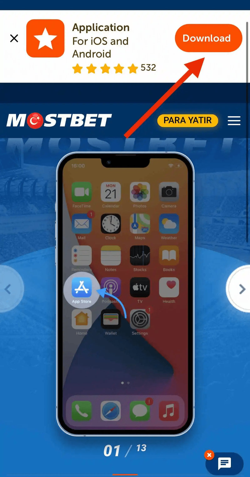 &nbsp;Mostbet iPhone için uygulama indir