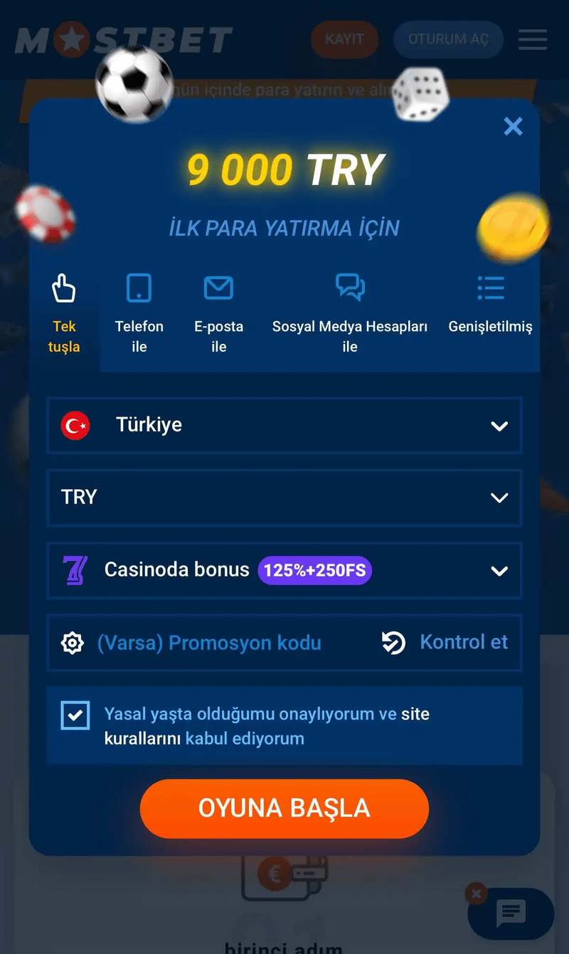 &nbsp;Mostbet mobil uygulamasına kayıt